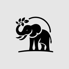 Simple Elephant Logo. African Wildlife Elephant Logo Icon Vector Illustration