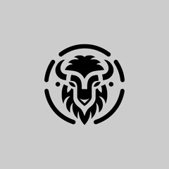 minimalist and simple bull logo