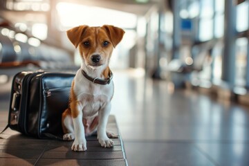 Cute dog at the airport 