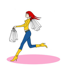 ショッピングを楽しむおしゃれな女性