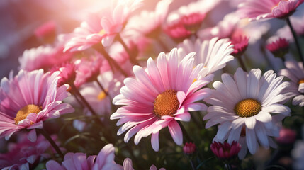 Fototapeta premium pink and white flower
