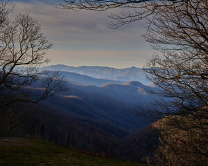 Tree Framed Clouds and Fog in the Blue Ridge Mountains.