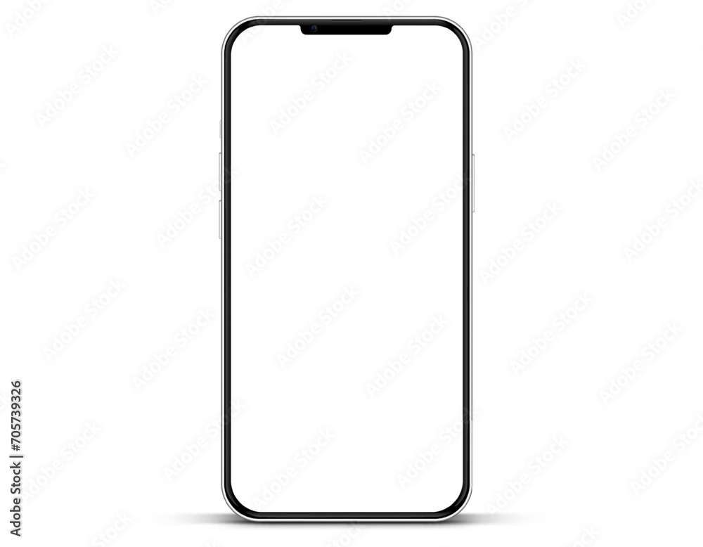 Aufkleber 3d high quality vector smartphone mockups. Ultra realistic mobile device UI UX mockup for presentation template. Cellphone frame with blank screen isolated templates. 3d isometric illustration.