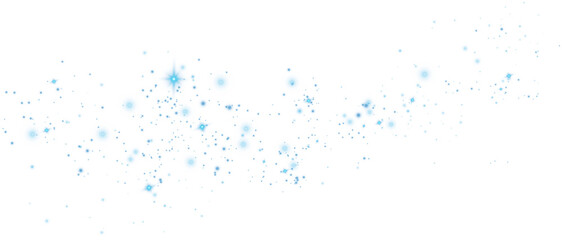 Obraz premium Blue dust. Beautiful light flashes. Dust particles fly in space. Bokeh effect. Light rays. PNG.
