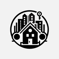 Icons and logos. house, browser homepage pictogram, real estate and building construction symbol. Vector set of thin symbols of computer management areas for mortgage and insurance