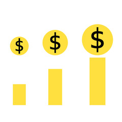 investment growth bar chart,flat design vector