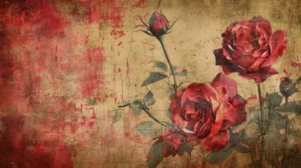 Fototapeta premium Vintage background with Flower Card Design