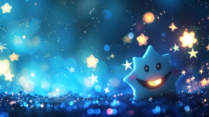 Obraz na płótnie Canvas Smiling Star with Bokeh Effects