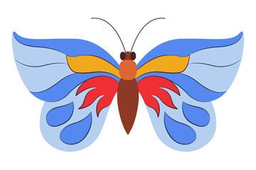 Colorful Butterfly logo isolated. Butterfly illustration. Beautiful insects isolated on white background. Spring summer seasons butterfly. design element. Vector illustration