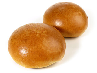 Homemade Hamburger Bun - Bread Rolls for Hamburger and Hot Dogs isolated on white Background
