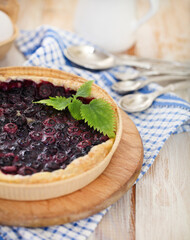 Freshly baked homemade blueberry pie