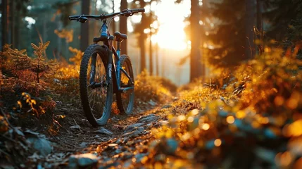 Keuken foto achterwand Fiets bike in the forest