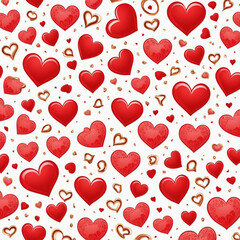 Red hearts and Nazar combined in a seamless pattern