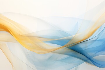  a blurry image of a blue and yellow wave on a white background with a yellow and blue swirl on the left side of the image and a yellow and blue wave on the right side of the right side of the image.