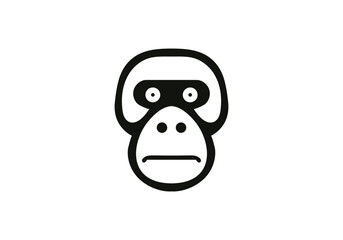 Chimpanzee minimal style icon illustration design