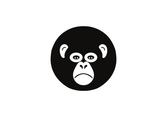 Chimpanzee minimal style icon illustration design