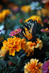 Fototapeta na wymiar a beautiful butterfly sitting on a flower. nature.