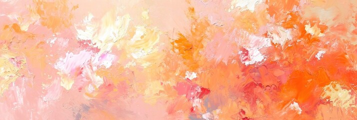 Obraz na płótnie Canvas banner with a gradient flow of soft peach tones, using brush strokes to create a fluid and calming abstract background