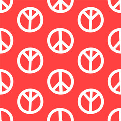 Pink seamless pattern with peace symbols
