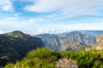 Naklejka premium stairways to heaven on pico do areeiro mountain 