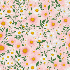 Floral design for a seamless pattern