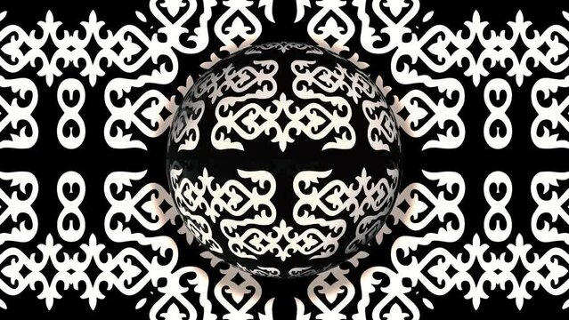 Black And White Hypnotic Spiritual Religious Psychedelic Mandala Pattern Background 4K 60 FPS