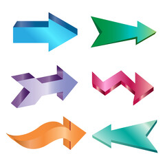 Fototapeta premium Set of shiny colorful arrows