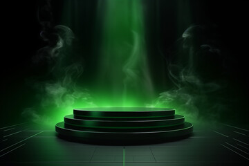 Green podium on dark background award ceremony online casino bonus