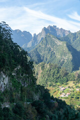 Valley on madeira with a small village