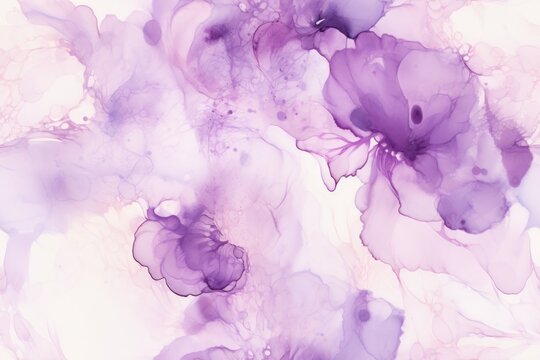  a close up of a purple flower on a white background with a lot of watercolor in the bottom right corner of the picture and bottom right corner of the image.