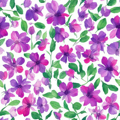 Flowers. Abstract seamless pattern. AI generated.