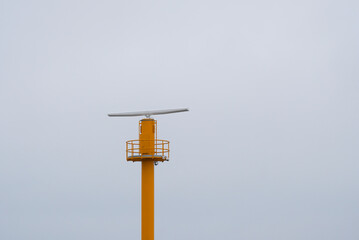 Radar Mast In The Port. Air Traffic Control. Air Defense System