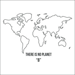 hand drawn world map planet