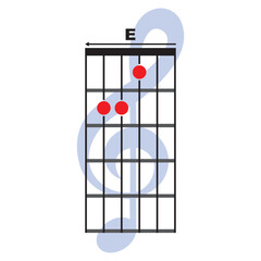 E guitar chord icon