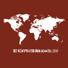 world map tshirt print paper font slogan