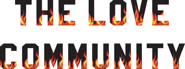 the love community flame fire font 