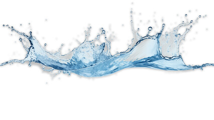 Water splash on transparent background. Blue water splash in png