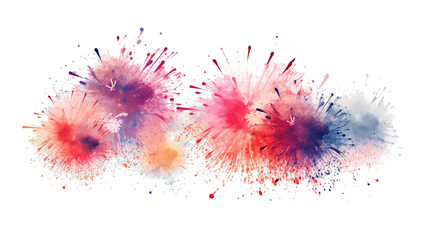 Firework spot in watercolor. Colorful splash in watercolor on transparent background