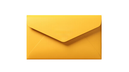 Yellow envelope on transparent background. Cartoon mail envelope in png