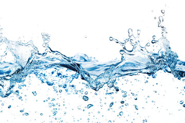 blue water drop splashing isolated on white or transparent png background
