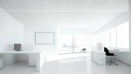 Fototapeta na wymiar modern office interior with office