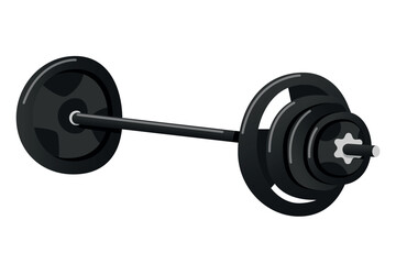 Vector hand drawn illustration of dumbbell isolated on white background. Template for sport icon, symbol, logo or other branding. Modern cartoon illustration.