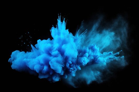  a blue cloud of smoke flying in the air on a black background with a black back ground and a black back ground with a black back ground and a black background with a.