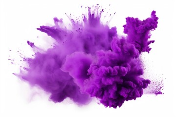 a purple cloud of smoke is flying in the air on a white background with a white back ground and a white back ground with a white back ground and a white back ground.