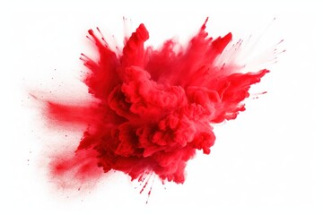  a red substance is spewing out of it's center, creating a red substance that appears to be floating in the air, on a white background.