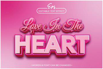 Love in the heart editable text effect template
