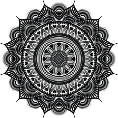 Beautiful floral pattern mandala art isolated on a white background, decoration element for meditation poster, yoga, banner, henna, invitation, cover page, design element mandala art, vector art