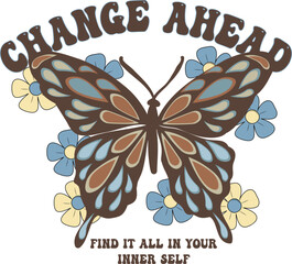vinatge butterfly flowers natural change ahead find it all in your inner self