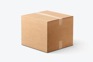  a cardboard box on a white background with a tape on the top of the box and the bottom of the box on the bottom of the box with a white background.