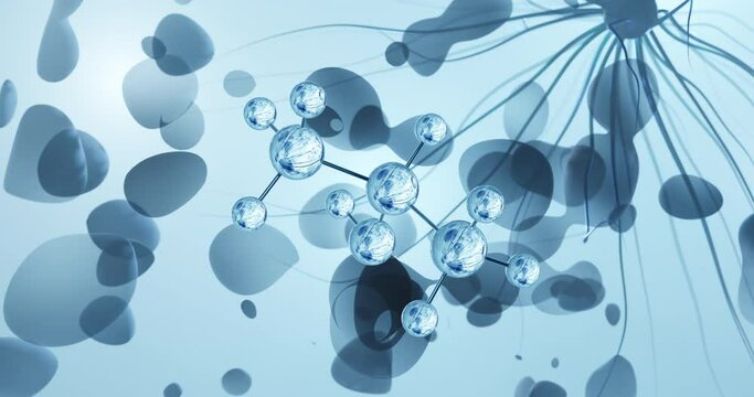 Isopropanol rotating molecular 3d structure ball-and-stick model, looped video isopropyl alcohol